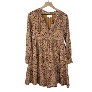 Xirena Lilith Golden Flora Long Sleeve Dress